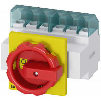 3LD switch disconnector, emergency stop switch, 6-pole, Iu: 32 A, operating power .... 3LD22033VK53