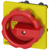 Rotary operating mechanism, red/yellow 66 x 66 mm front mounting mounting center-hole mounting 22.5 mm.. 3LD93445C