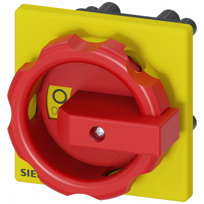 Rotary operating mechanism, red/yellow 66 x 66 mm front mounting mounting center-hole mounting 22.5 mm.. 3LD93445C