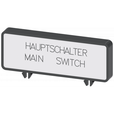 Additional plate, German/English "Hauptschalter/main switch" (10 units per pack). 3LD93461A