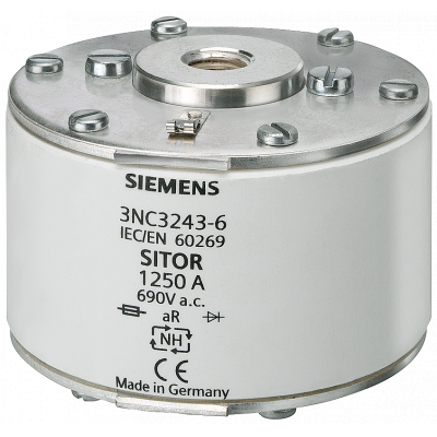 SITOR fuse link, with female thread on both sides, NH2, In: 1250 A, aR, .. 3NC32436B