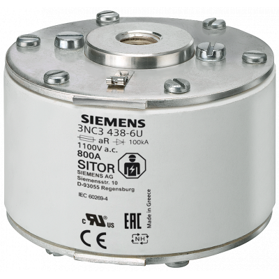 SITOR fuse link, with female thread on both sides, NH3, In: 500 A, aR, Un.. 3NC34346U