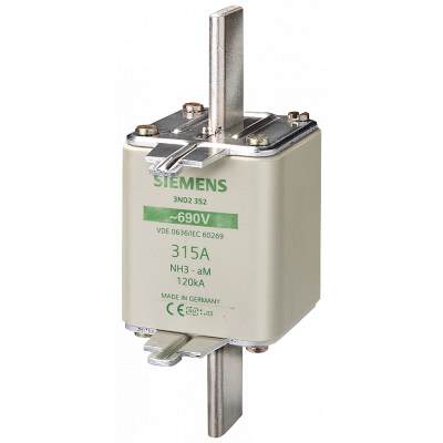 LV HRC fuse link, NH3, In: 355 A, aM, Un AC: 690 V, front indicator, .... 3ND2354