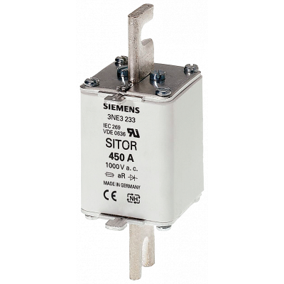 SITOR fuse link, with slotted blade contacts, NH1, In: 100 A, aR.. 3NE3221