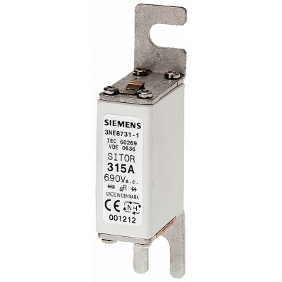 SITOR fuse link, with bolt-on links, NH000, In: 32 A, gR, Un AC: 690 V.. 3NE87011