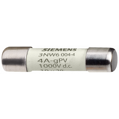 SENTRON, cylindrical fuse, 10 x 38 mm, 6 A, gPV, Un DC: 1000 V. 3NW60014