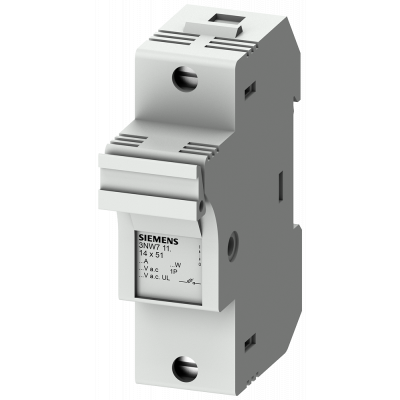 SENTRON, cylindrical fuse holder, 14 x 51 mm, 1-pole, In: 50 A, Un AC: 690 V. 3NW7111