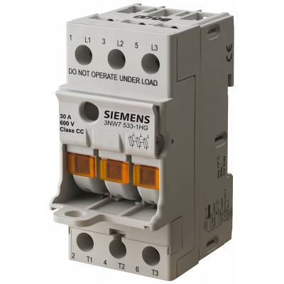 SENTRON, fuse holder, class CC, 3-pole, In: 30 A, Un AC: 600 V, .... 3NW75331HG