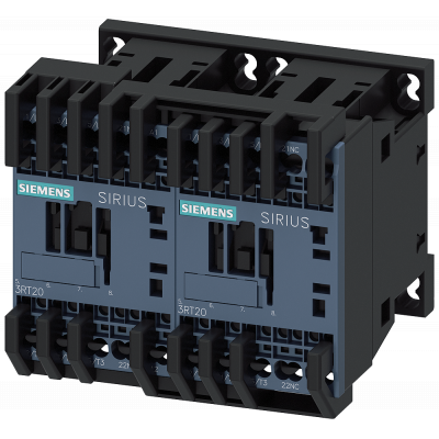 Reversing contactor assembly AC-3, 3 kW/400 V 24 V AC, 50/60 Hz, 3-pole S00. 3RA23158XB302AB0