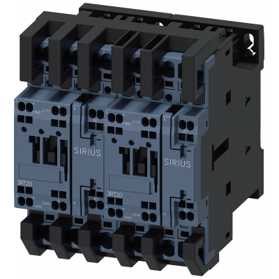 Reversing contactor assembly AC-3, 5.5 kW/400 V 24 V AC, 50/60 Hz, 3-pole S0. 3RA23248XB302AC2