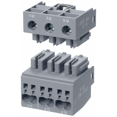 Main circuit terminals for 3RA6 input-side screw-type technology. 3RA69203A