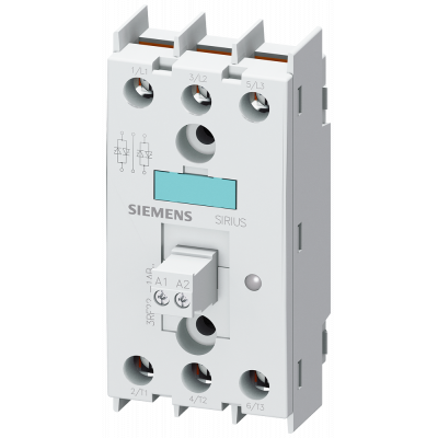 Semiconductor relay 2RF2, 3-phase 30 A 48-600 V/110 V AC 2-phase controlled. 3RF22301AB35