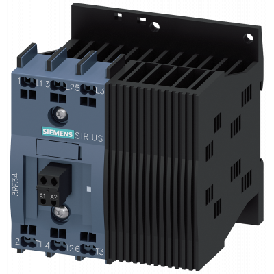 Solid-state contactor 3RF3, 3-ph. AC53 9.2 A 48-480 V/24 V DC 2-phase controlled. 3RF34102BB04