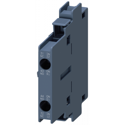 Auxiliary switch 1 NO+1 NC, EN50012, lateral, 10 mm, S0-S12 for motor contactors. 3RH19211DA11