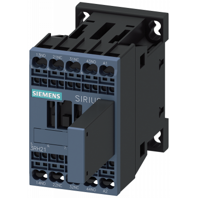 Contactor relay, 2 NO+2 NC, 230 V AC, 50/60 Hz, S00, spring-loaded terminal, with RC element. 3RH21222EP00