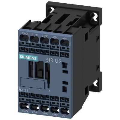 Coupling contactor relay, 2 NO+2 NC, 24 V DC, S00, spring-loaded terminal, with suppressor diode. 3RH21222SB40