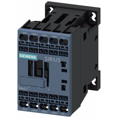 Coupling contactor relay, 4 NO, 24 V DC, S00, spring-loaded terminal, with diode. 3RH21402JB40