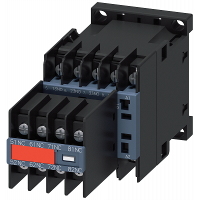 Contactor relay, 4 NO+4 NC, 110 V AC/50 Hz, 120 V AC/60 Hz, S00, ring cable connection. 3RH22444AK60