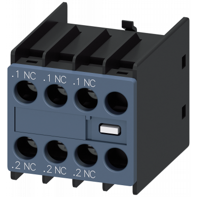 Auxiliary switch 3 NC current paths: 1 NC, 1 NC for contactor relays/motor contactors S00/S0. 3RH29111HA03