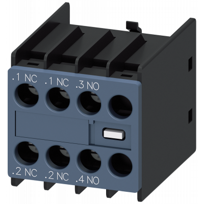 Auxiliary switch 1 NO+2 NC current paths: 1 NC, 1 NO for contactor relays/motor contactors S00/S0. 3RH29111HA12