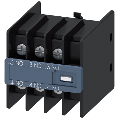 Auxiliary switch 3 NO, current paths: 1 NO, 1 NO, 1 NO, 3RT2,.3/.4,.3/.4,.3/.4. 3RH29114HA30