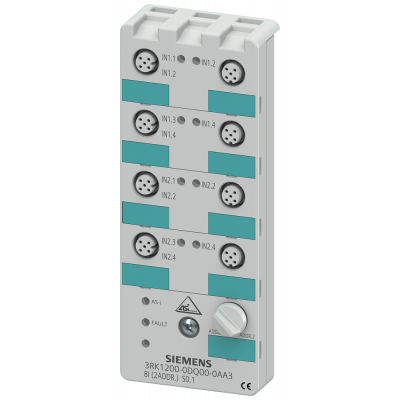 AS-i compact module K60, digital, 8 I, IP67, 8x1 input, max. 200 mA. 3RK12000DQ000AA3