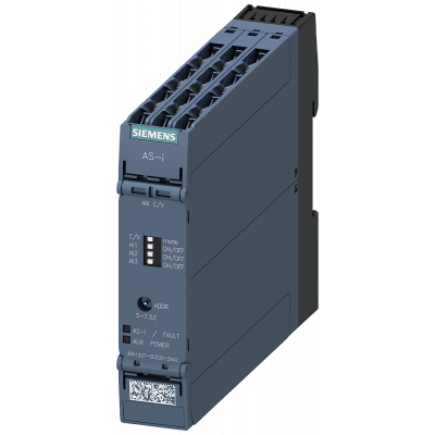 AS-i SlimLine Compact module SC22.5, IP20, 4 AI-C/V screw terminals 4x analog input. 3RK12070CE002AA2