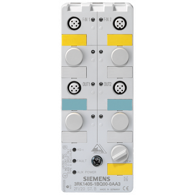 ASIsafe module K60F two safe inputs 2 F-DI and two standard outputs 2 DQ. 3RK14051BQ000AA3