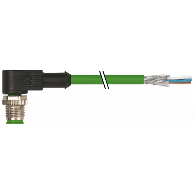 Bus cable, 3 m, for PROFINET, 4-core, shielded, with 1 x M12 D-coded. 3RK19022HB30