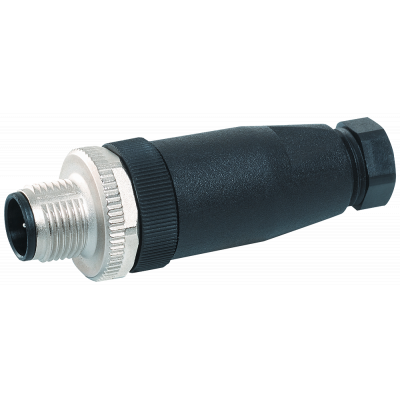 M12 plug, straight, screw terminal, max. 0.75 mm2, 5-pole, A-coded, max. 4 A. 3RK19024BA005AA0