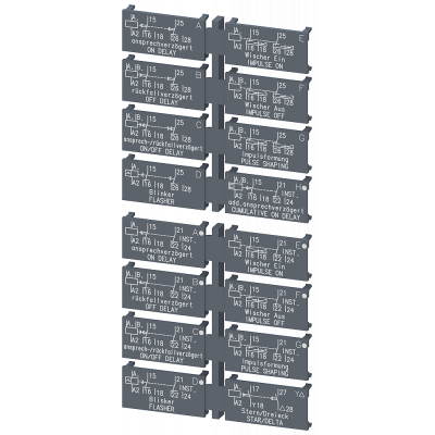 Label set for multi-function device, 2 CO label set (1 unit) with 16 functions. 3RP29010B