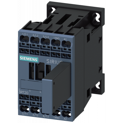 Contactor, AC-3, 7 A/3 kW/400 V, 3-pole, 110 V AC/50 Hz, 120 V AC/60 Hz, 1 NO, spring-type terminal. 3RT20152EK61