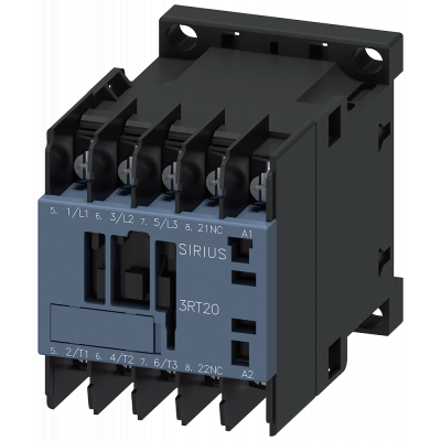 Contactor, AC-3, 7 A/3 kW/400 V, 3-pole, 100 V AC/50 Hz, 110 V AC/60 Hz, 1 NC, ring cable connection. 3RT20154AG62