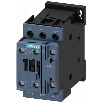 Contactor, AC-3, 9 A/4 kW/400 V, 3-pole, 42 V AC/50 Hz, 1 NO+1 NC, screw terminal. 3RT20231AD00