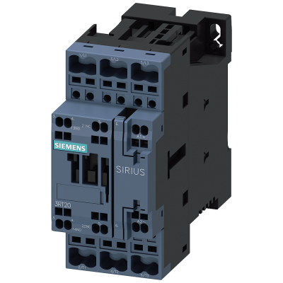 Contactor, AC-3, 9 A/4 kW/400 V, 3-pole, 24 V DC, 1 NO+1 NC, spring-type terminal. 3RT20232DB40