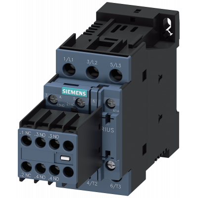 Contactor, AC-3, 17 A/7.5 kW/400 V, 3-pole, 24 V DC, 3 NO+2 NC, screw terminal. 3RT20251FB480ME1