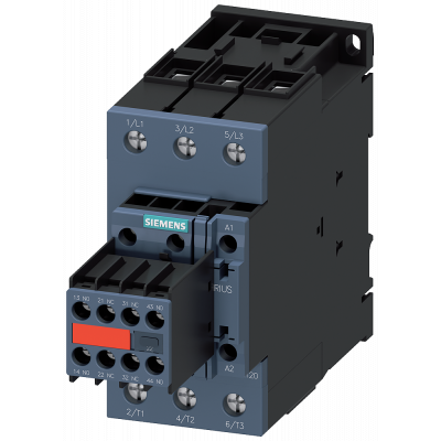 Contactor, AC-3, 40 A/18.5 kW/400 V, 3-pole, 110 V AC/50 Hz, 120 V AC/60 Hz, 2 NO+2 NC, screw terminal. 3RT20351AK643MA0