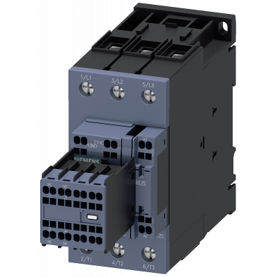 Contactor, AC-3, 40 A/18.5 kW/400 V, 3-pole, 110 V AC/50 Hz, 2 NO+2 NC, screw terminal/spring-type terminal. 3RT20353AF04