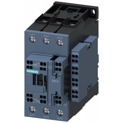 Contactor, AC-3, 40 A/18.5 kW/400 V, 3-pole, 230 V AC/60 Hz, 2 NO+2 NC, screw terminal/spring-type terminal. 3RT20353AL16