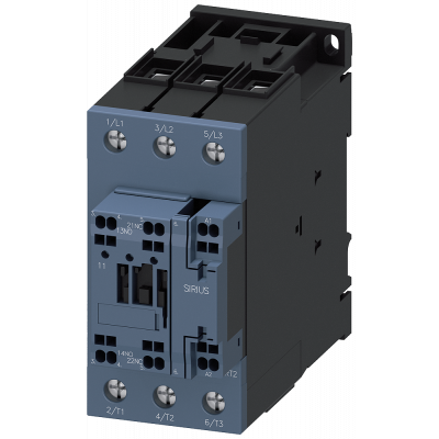 Contactor, AC-3, 40 A/18.5 kW/400 V, 3-pole, 20-33 V AC/DC, 1 NO+1 NC, screw terminal/spring-type terminal. 3RT20353NB300CC0