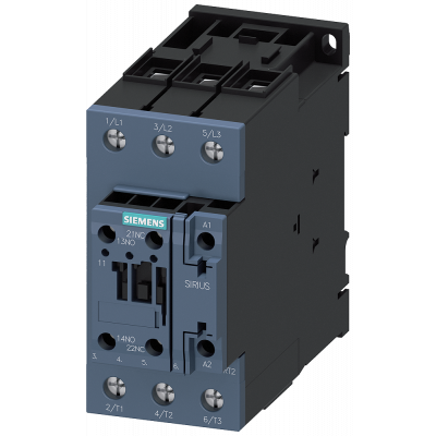 Contactor, AC-3, 50 A/22 kW/400 V, 3-pole, 20-33 V AC/DC, function module optional, 1 NO+1 NC, screw terminal. 3RT20361NB300CC0