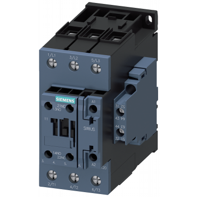 Contactor, AC-3, 65 A/30 kW/400 V, 3-pole, 20-33 V AC/DC, 2 NO+2 NC, screw terminal. 3RT20371NB36