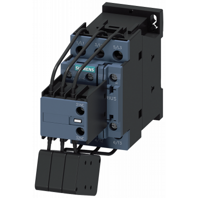 Contactor, AC-6B, 16.7 kVAr/400 V, 1 NO + 2 NC, 24 V AC, 50/60 Hz, 3-pole, screw terminals. 3RT26251AC25