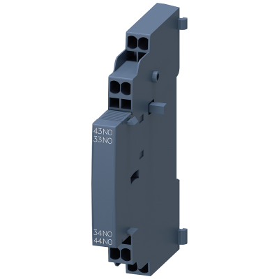 Auxiliary switch attachable on the side 2 NO, spring-type terminal for circuit breaker S00/S0. 3RV29012B