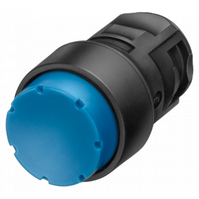 Pushbutton, 16 mm, round plastic, black. 3SB20000LB01