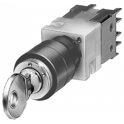 Key-operated switch CES, 16 mm, round plastic. 3SB22024LB01