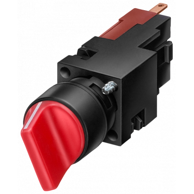 Toggle switch, 16 mm, round plastic, red. 3SB22102DC01