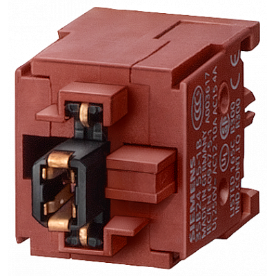 Contact block and lampholder, 1 NO, wedge base W2x4.6D, soldering pin connection. 3SB24551B