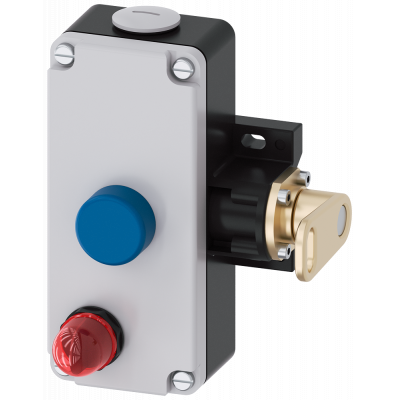 SIRIUS cable-operated switch+lever metal encl., 2xM25x1.5 2 NO + 2 NC, latching EN418. 3SE71601AE04