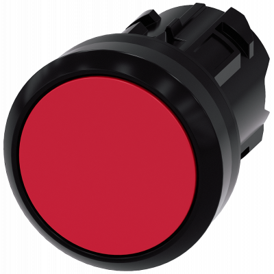 Pushbutton, 22 mm, round, plastic, red, button. 3SU10000AA200AA0